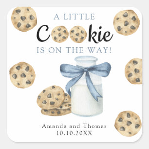 A Little Cookie is on the way Baby shower Square Sticker