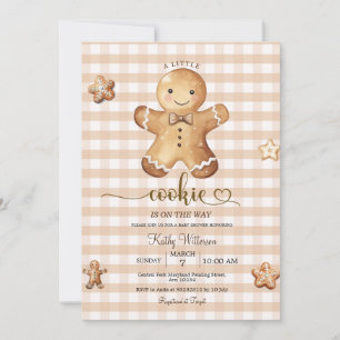 A Little Cookie Winter Gingerbread Baby Shower Invitation