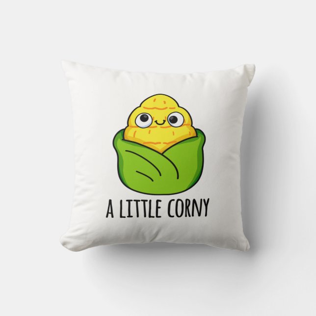 A Little Corny Funny Baby Corn Pun  Throw Pillow (Front)