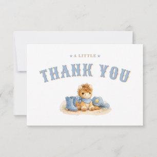 A Little Cowboy Baby Boy Shower Thank You Card