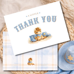 A Little Cowboy Baby Boy Shower Thank You Card