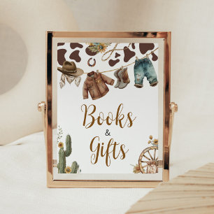A Little Cowboy Baby Shower Books and Gifts Poster
