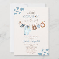 A Little Cowboy Baby Shower Boy Invitation