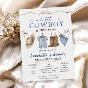 A Little Cowboy Baby Shower Boy Invitation