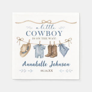 A Little Cowboy Baby Shower Boy Napkin