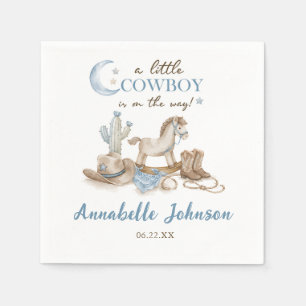 A Little Cowboy Baby Shower Boy Napkin