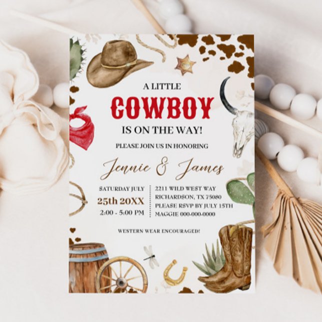 A Little Cowboy Baby Shower Invitation (Creator Uploaded)