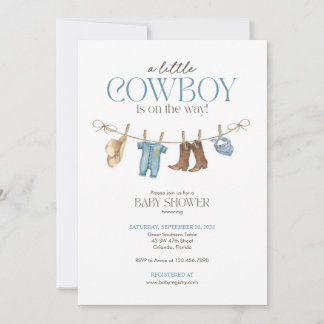 A Little Cowboy Baby Shower Invitation