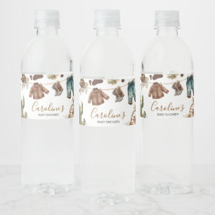 A Little Cowboy Baby Shower Water Bottle Label
