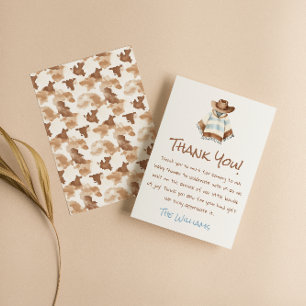 A Little Cowboy Desert Brown Baby Shower Thank You Card