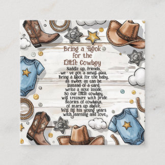A Little Cowboy Is on the Way Baby Shower  Enclosure Card