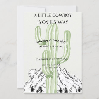 A Little Cowboy is on the Way, Baby Shower Invite
