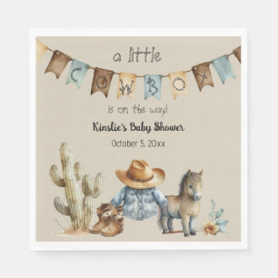 A Little Cowboy is on the Way Baby Shower Napkins