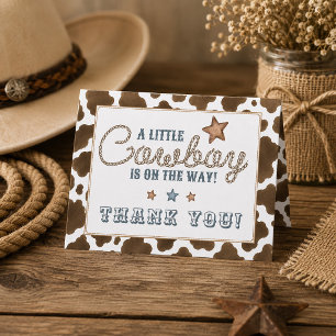 A Little Cowboy is on the Way Baby Shower Thank You Card