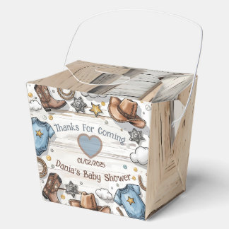 A Little Cowboy Is on the Way Western Baby Shower Favor Box