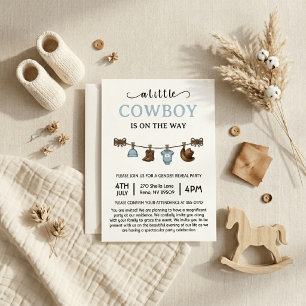 A Little Cowboy is On the Way Western Baby Shower Invitation
