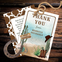 A Little Cowboy Western Boy Baby Shower Thank You