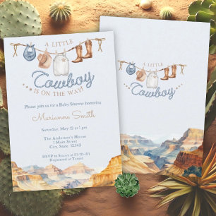 A Little Cowboy Western Canyon Baby Shower  Invitation