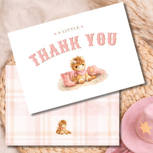 A Little Cowgirl Baby Girl Shower Thank You Card
