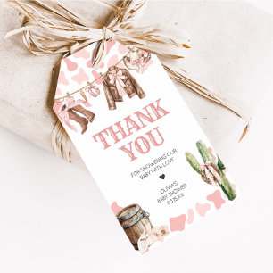A Little Cowgirl Baby Shower Favour Tags