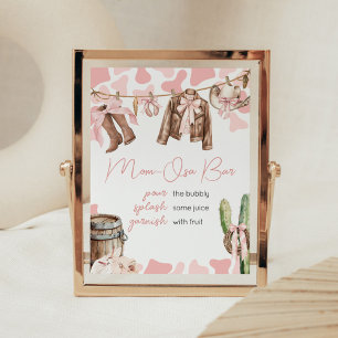 A Little Cowgirl Baby Shower Mom Osa Bar Poster