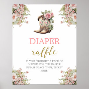 A Little Cowgirl Diaper Raffle sign