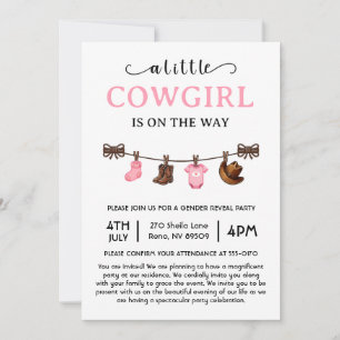 A Little Cowgirl is On the Way Western Baby Shower Invitation