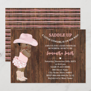 A Little Cowgirl on Her Way Pink AA Baby Shower Invitation