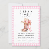 A Little Cowgirl Pink Baby Shower Invitation