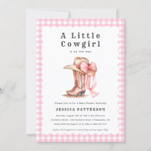 A Little Cowgirl Pink Baby Shower Invitation 