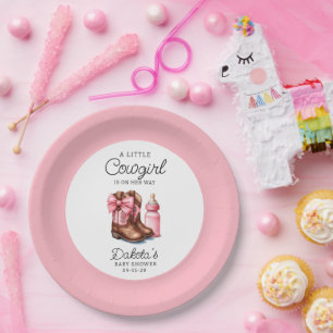 A Little Cowgirl Pink Wester Rodeo Paper Napkins  Paper Plate