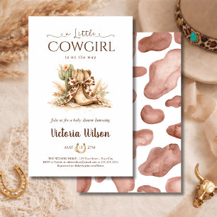 A Little Cowgirl Western Boho Girl Baby Shower  Flyer