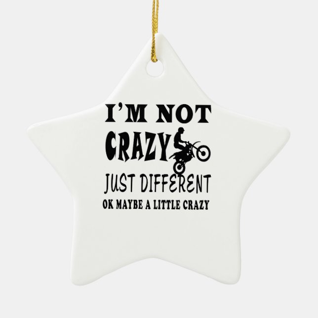 A Little Crazy for Motocross Ceramic Ornament (Front)