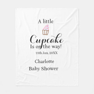 A little cupcake is on its way baby shower name da fleece blanket