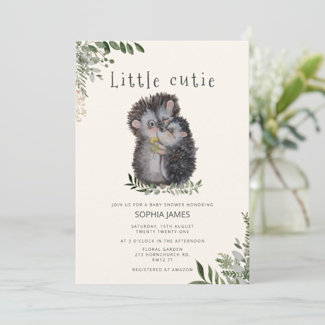 A Little Cutie baby shower Invitation (Standing Front)