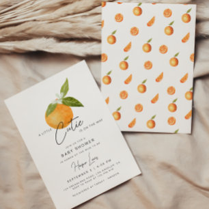 A little Cutie Baby Shower Oranges Invitation