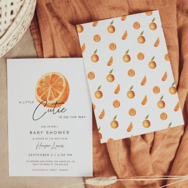 A little Cutie Baby Shower Oranges Invitation (Creator Uploaded)