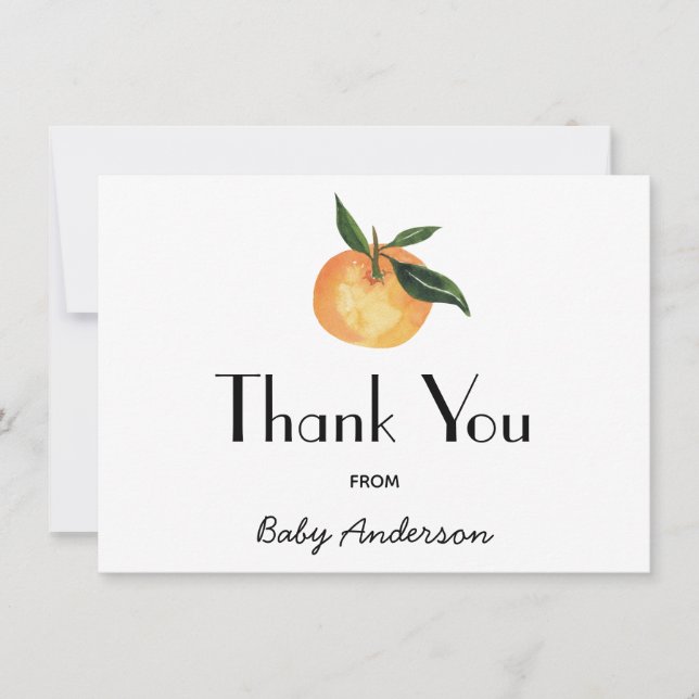 A Little Cutie Baby Shower Thank You (Front)