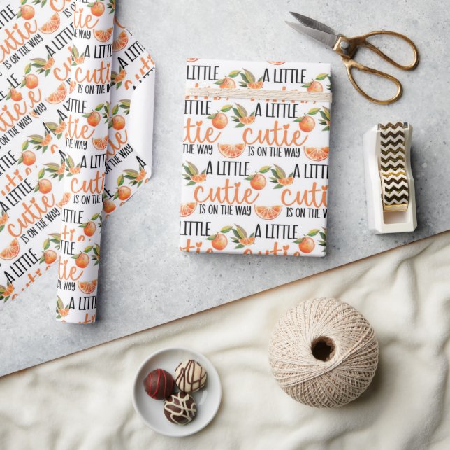 A Little Cutie Baby Shower Wrapping Paper (Crafts)