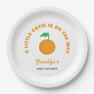 A Little Cutie Citrus Baby Shower Gender Neutral Paper Plate