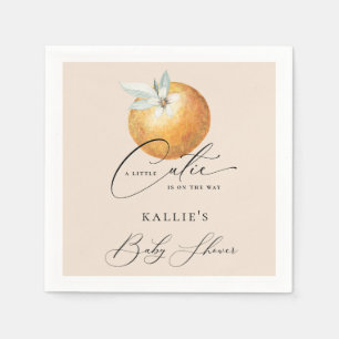 A Little Cutie Citrus Orange Baby Shower Napkin