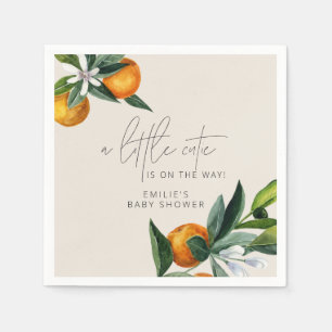 A Little Cutie Citrus Orange Fruit Baby Shower Nap Napkin