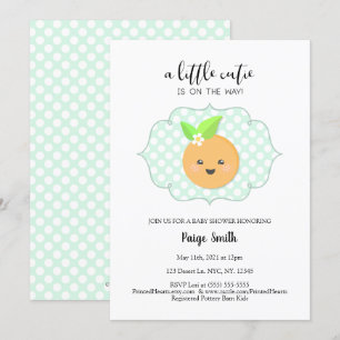 A Little Cutie Clementine Baby Shower Invitation