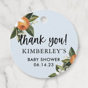 A Little Cutie Clementine Boy BABY Shower Party Favour Tags
