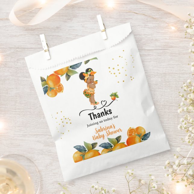 A little Cutie is on her Way Baby Shower  Favour Bag (Clipped)