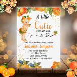 A little Cutie is on her Way Baby Shower Invite<br><div class="desc">adorable cute little cutie orange theme baby shower invitation for girl. Vibrant oranges with cute little baby dressed in orange themed outfit.</div>