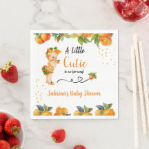A little Cutie is on her Way Baby Shower Napkins