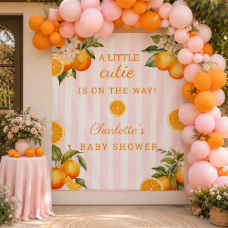 A Little Cutie Is on the way Baby Shower Backdrop Tapestry