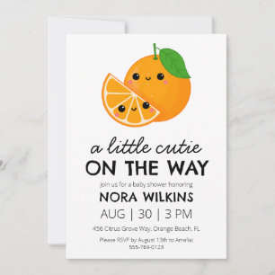a little cutie is on the way baby shower invitation