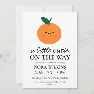 a little cutie is on the way baby shower invitation